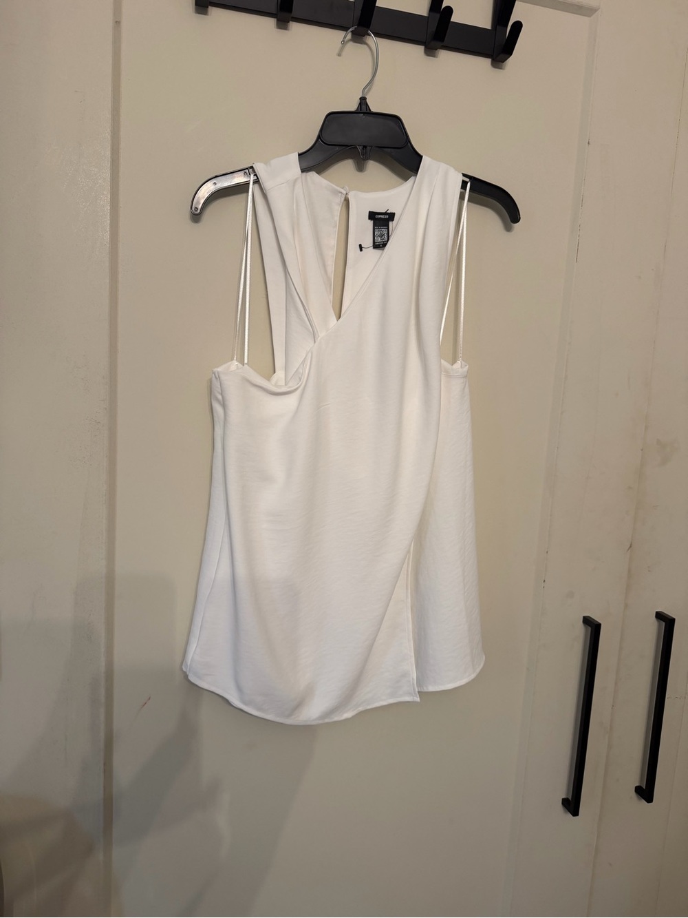 Express White Asymmetric Draped blouse - Picture 7 of 7